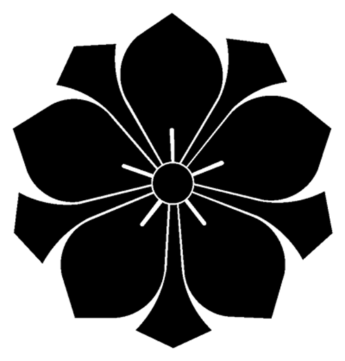 家紋ステッカー　104　剣桔梗　20cmサイズ