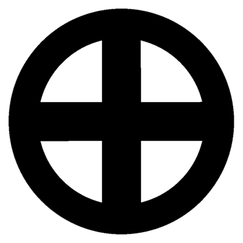 家紋ステッカー　108 轡(くつわ)　20cmサイズ