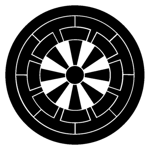 家紋ステッカー 109 源氏車 20cmサイズ