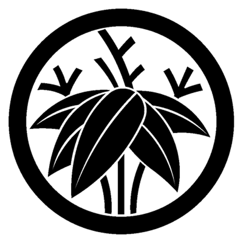 家紋ステッカー 116 丸に若根笹 20cmサイズ
