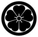 家紋ステッカー 129 丸に桜 13cmサイズ