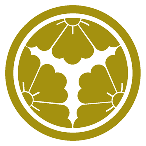 家紋ステッカー丸に三つ割花菱 13cmサイズ 206の紹介画像2