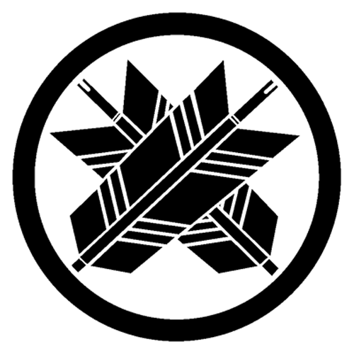 家紋 ステッカー 「丸に違い矢」 20cmサイズ　家紋番号-277