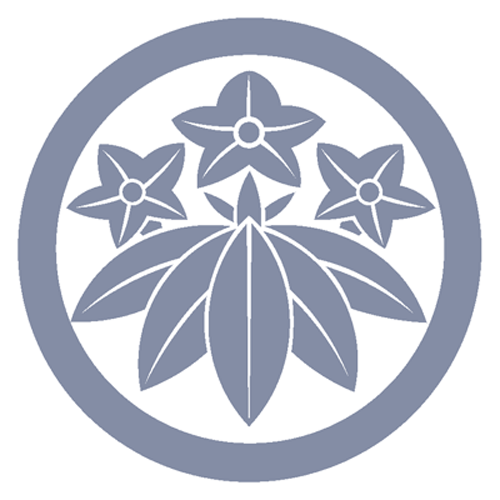 家紋 ステッカー　「石川竜胆」　13cmサイズ　家紋番号-286