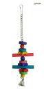 イタリアferplast社製 PA 4094 鳥 木製 おもちゃ バードトイ 止まり木 ブランコ ぶらんこ 簡単取り付け 鈴付き 吊り下げ式