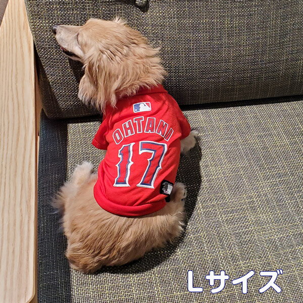 【在庫限り】 大谷翔平選手モデル Tシャツ Lサイズ LOS ANGELES ANGELS ロサンゼルス エンゼルス ユニフォーム 野球 犬 大型犬 【LINE登録でプレゼント】