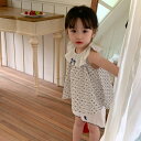 子供服 女の子Tシャツ かわいい さわやか 上下セット 袖なし セットアップ キッズ服 トップス キッズ 赤ちゃん 女の子服 肩出し 花柄 春 夏 通学 旅行 ...