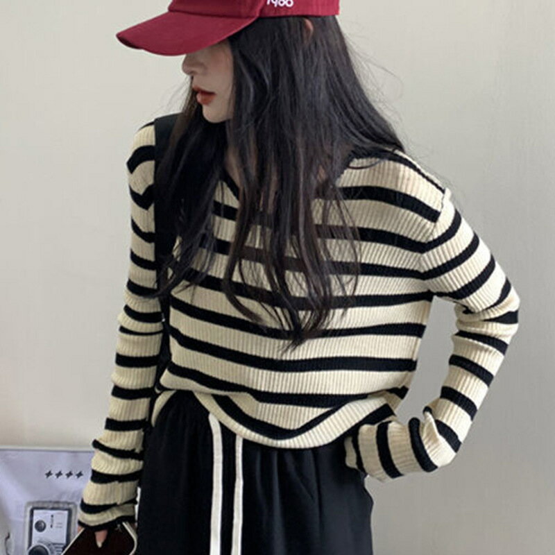 ボーダー 長袖 レディース tシャツ ロンt カットソー 綿 ゆったり トップス おしゃれ クルーネック 春 秋