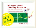 パールフレームウェルカムボード　テニス　ホワイト／結婚式ウェルカムボード