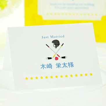 席札 手作りセット スポーツ/アイスホッケー(10名分) /結婚式 ペーパーアイテム テンプレート付