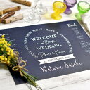 席札 メニュー 印刷込み ペーパーランチョンマット席札デザインAメニュー付【デニム風】/ 結婚式