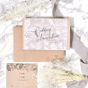 招待状 印刷込 完成品 「シエラリーフ」/ 結婚式 少人数婚・家族婚にも