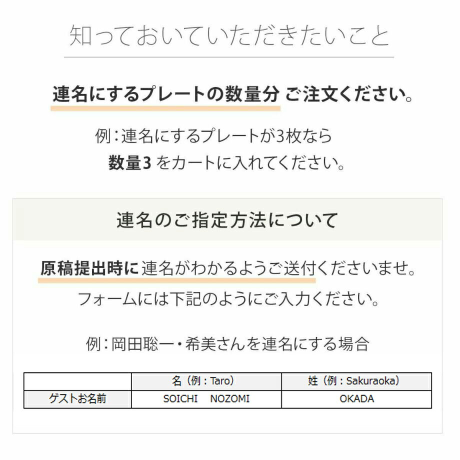 アクリルアート結婚証明書専用　名前追加＜連名＞オプション