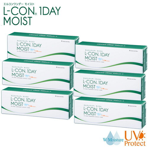 【6箱セット】(1箱30枚) L-CON 1DAY MOIST エルコンワンデーモイスチャーコンタクトレンズ[Lcon-MOIST][SI]