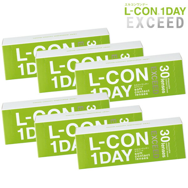 送料無料 【6箱セット】 (1箱30枚) L-CON 1DAY EXCEED エルコン ワンデー エクシード 終日装用1日使い捨てコンタクトレンズ[Lcon-EXCEED][SI]