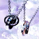 【ETERNAL LOVE & forever love/永遠の愛】文字彫り クリアキュービックジルコニア埋め込み装飾 逆甲丸型リング2連デザイン あずきチェー...