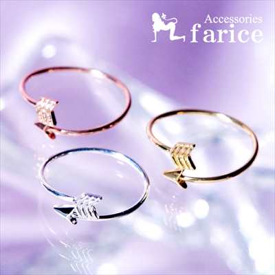 アロー(矢)モチーフ ラウンドデザイン レディース フリーサイズ ピンキーリング【ピンクゴールドカラー..