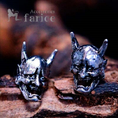 和柄 和風 般若 鬼女の能面 スタッド ピアス(4)