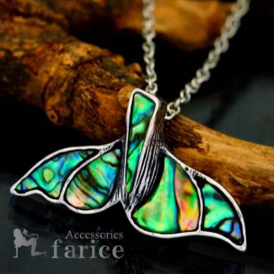 2way ブローチ ペンダント ビッグ ホエールテール 鯨 尻尾 ヒレ アバロンシェル 貝 シェル 虹色 メンズ レディース 男女兼用 ネックレス ペンダント ...
