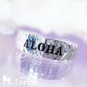ALOHA(アロハ)文字 ブラックエナメル樹脂仕上げ プルメリア(花)&スクロール(波)彫り カットライントロピカル レディース ハワイアンジュエリー シルバー...