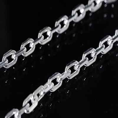 銀 - カットあずきシルバーチェーン(幅2.5mm)