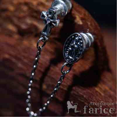 グアダルーペの聖母 マリア ケルト十字 あずきチェーン連結 クリアジルコニア装飾 メンズ シルバー925 ..