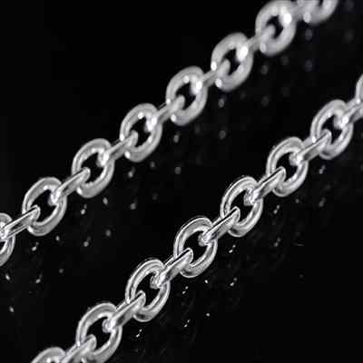 3.5mm幅 あずきシルバーチェーン シルバー925 レディース チェーンのみ 太め ネックレスチェーン 【長さ40cm 幅3.5mm】