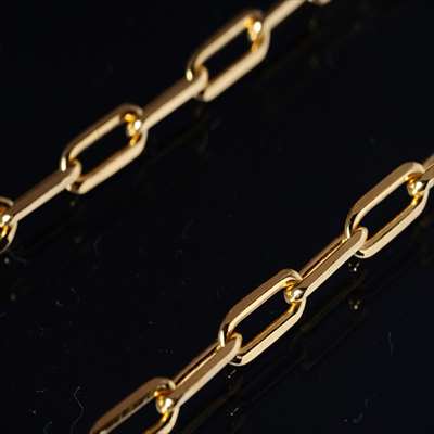 あずき(ロング) イエローゴールド シルバーチェーン(幅3mm)