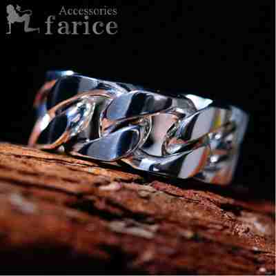 鎖型シルバーチェーンシンプルデザインハードシルバーリング