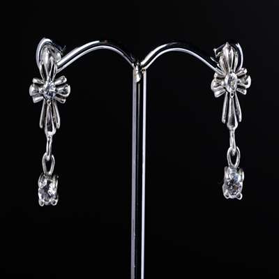 ラウンドクロス ドロップキュービックジルコニア スイングピアス