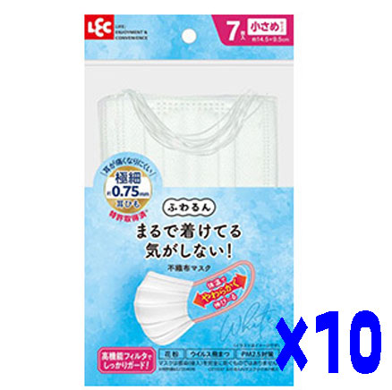 乐天商城 - LEC(レック）ふわるんNマスク小さめ7枚入W×10セット　0457317759891　1袋当たり120円 東