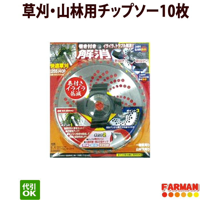 Rakuten - 高芝ギムネ 快適草刈り 巻き付き解消チップソー 230×36P/255×40P 草刈・山林用チップソー 10枚セット