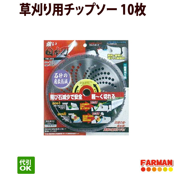 高芝ギムネ 強い日本刀 230×32P/255×36P 草刈チップソー 10枚セット