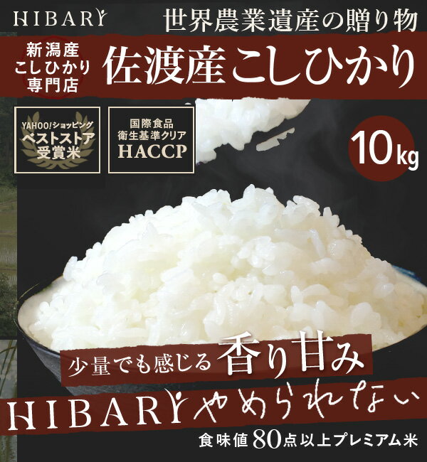 ポイント6倍【令和4年産新米】佐渡産こしひかり HIBARI 10kg(5kg×2袋...