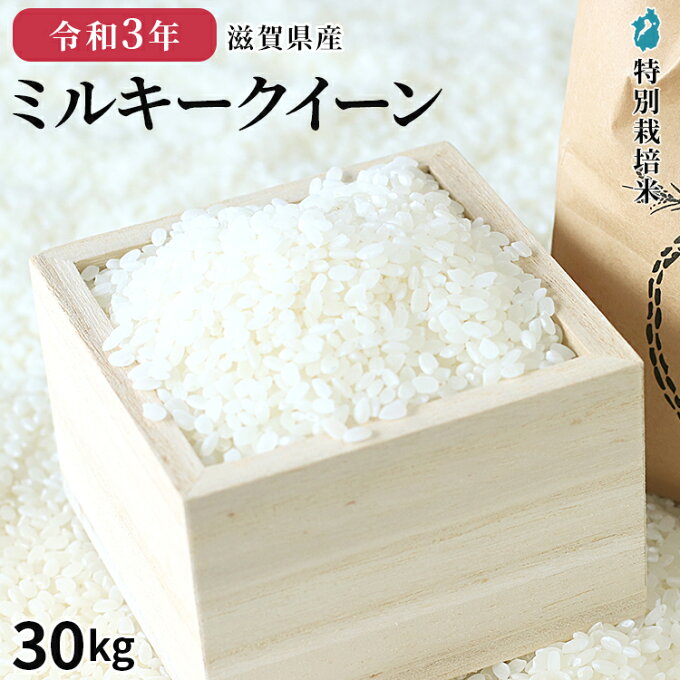米 ミルキークイーン 30kg 特別栽培米 令和3年 滋賀県産 送料無料 お米 玄米...