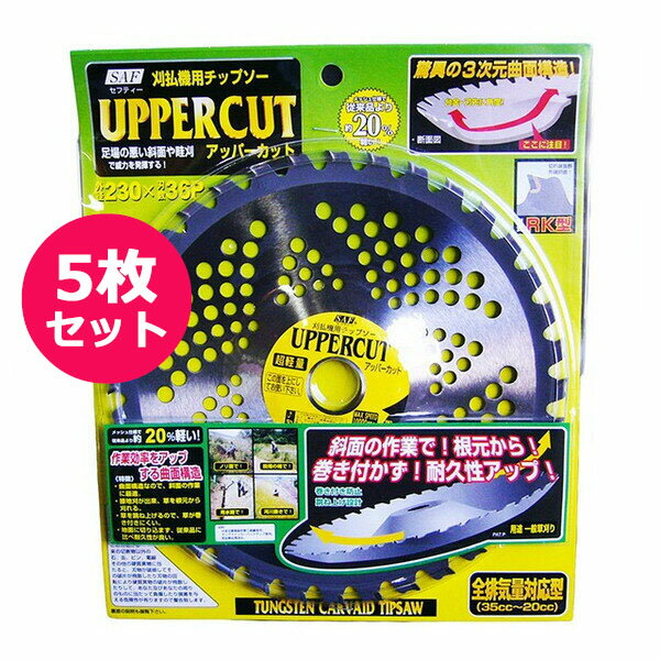 Rakuten - 草刈機用チップソー　アッパーカット 230×36P　足場の悪い斜面や畦刈で威力を発揮する　5枚セット
