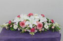 メインテーブル装花(高砂装花)(造花)カサブランカ、ピンク、白(Lサイズ)
