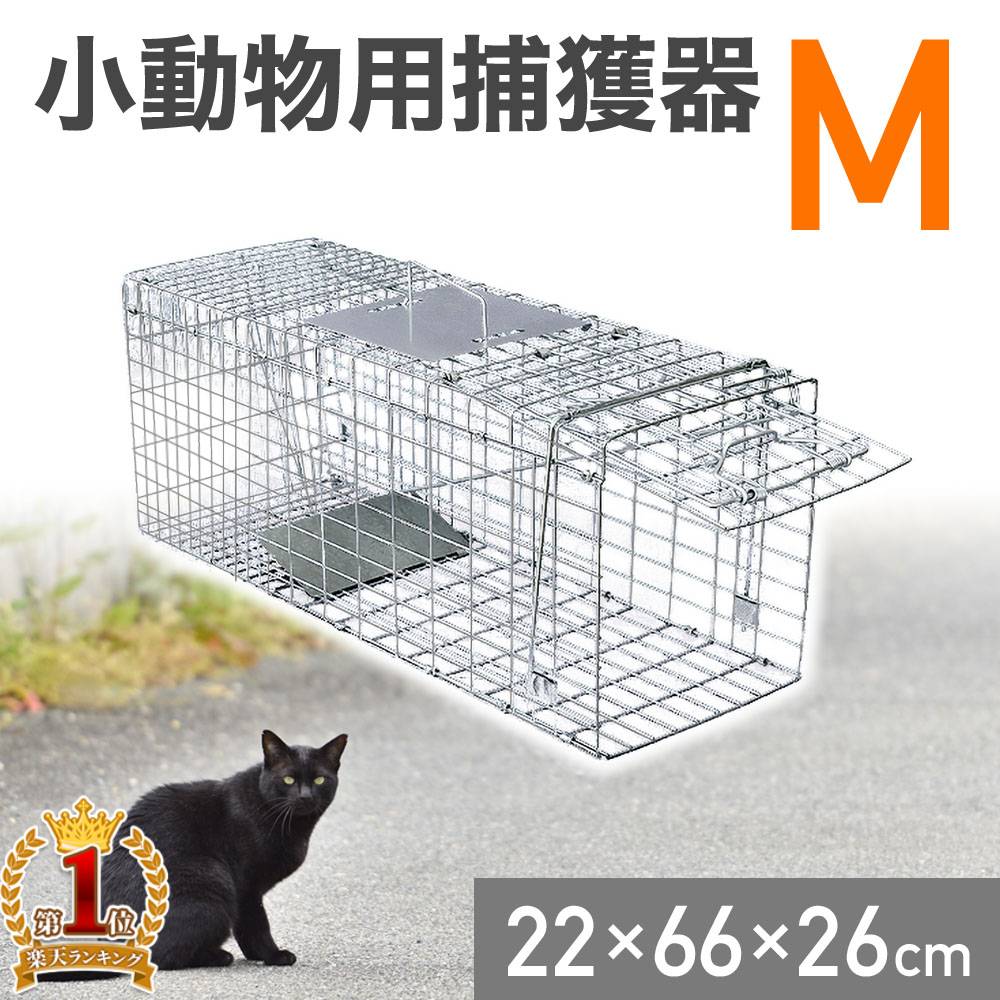 ＼100人に1人【全額無料!!】★先着【半額クーポン!!】6/9～10限定 ／ 【楽天1位】 猫 捕獲器 捕獲機 Mサイズ モグラ 捕獲 器 アニマルキャッチャー ハクビシン 害獣 動物 小動物 犬 ペット 保護…