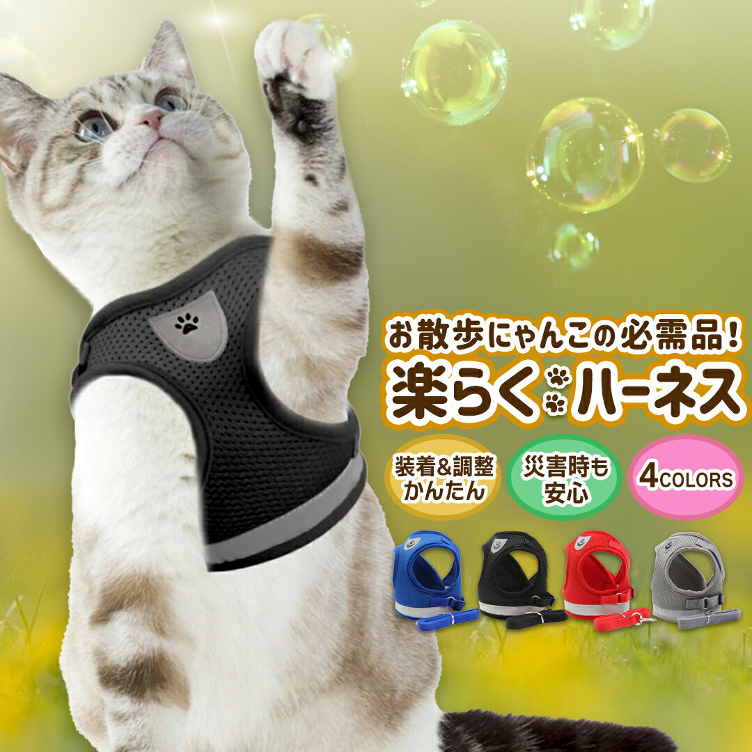 猫用ハーネス リードセット 胴輪 胸当て ベスト 送料無料 ネコ用 ねこ用 キャット CAT お散歩 お出掛け 可愛い セーラー風 デニム ジーンズ ドット柄 水玉 蝶ネクタイ キャットウェア キャットウエア ペットグッズ 小型犬 首輪 子猫