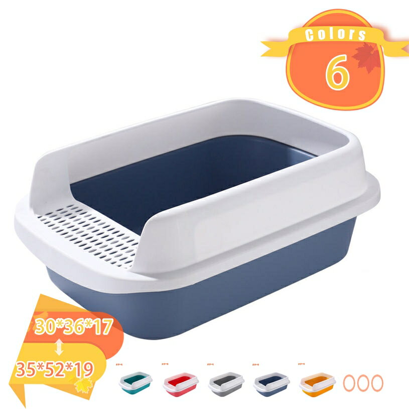 Tray Toilet Container - 猫 トイレ におい対策 ペット用 猫砂 匂い対策 おしゃれ スコップ付き 清潔 L35*52*19cm 猫 トイレ 匂い対策 おしゃれ 四角 大型 におい対策 猫砂 大容量 シンプル 開放式 飛び散り防止 スコップ付き 清潔 猫用品 猫用トイレ 30*36*17cm fascimo