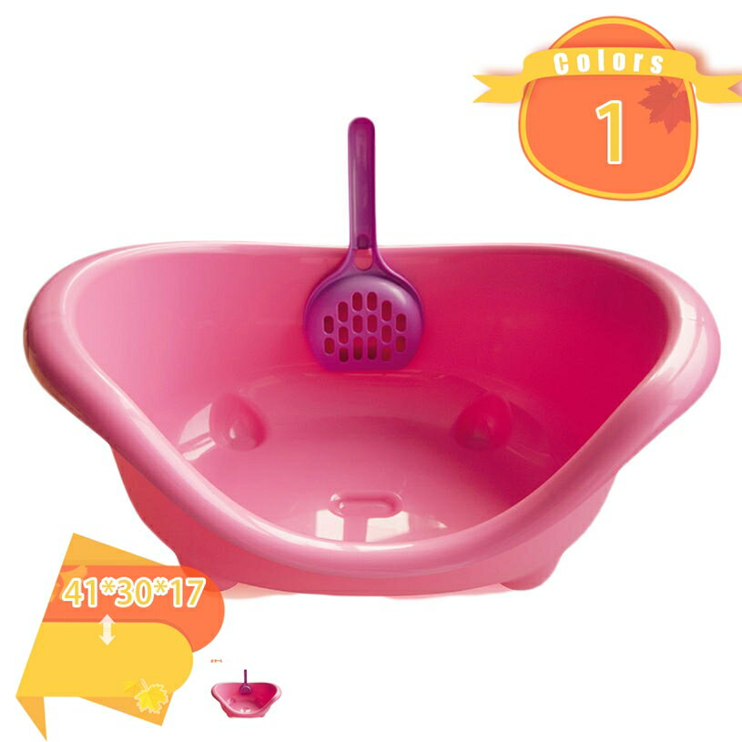 Rakuten - 500円OFFクーポン 猫トイレ 猫 トイレ ネコトイレ 子猫 猫砂 バイオマス ねこトイレ ネコトイレ子猫用 ピンク 猫トイレ 猫 トイレ ネコトイレ 子猫 猫砂 バイオマス ねこトイレ 開放式 猫用 ネコ用品 清潔 猫用品 尿や砂 飛び散りを防ぎます 41*30*17cm fascimo