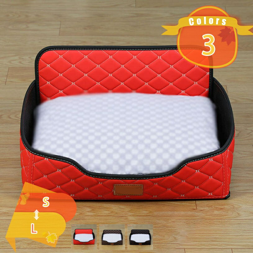 300円OFFクーポン ペット用ベッドマット 革生地 犬用 ベッド ペット 毛がつかない 四季ベッド 冬 フラ..