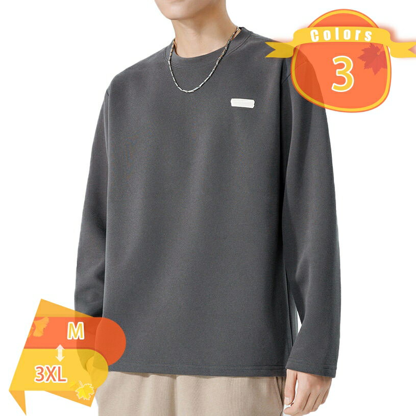 Rakuten - 秋服 メンズ Tシャツ メンズ 長袖 ゆったり おおきい サイズ ビッグT ながそで 無地 シルエット 白 黒 大きいサイズ M-3XL カジュアル ファッション 丸襟 綿 コットン 通気 柔らかい肌触り 快適 シンプル ストリート 春秋冬 fascimo