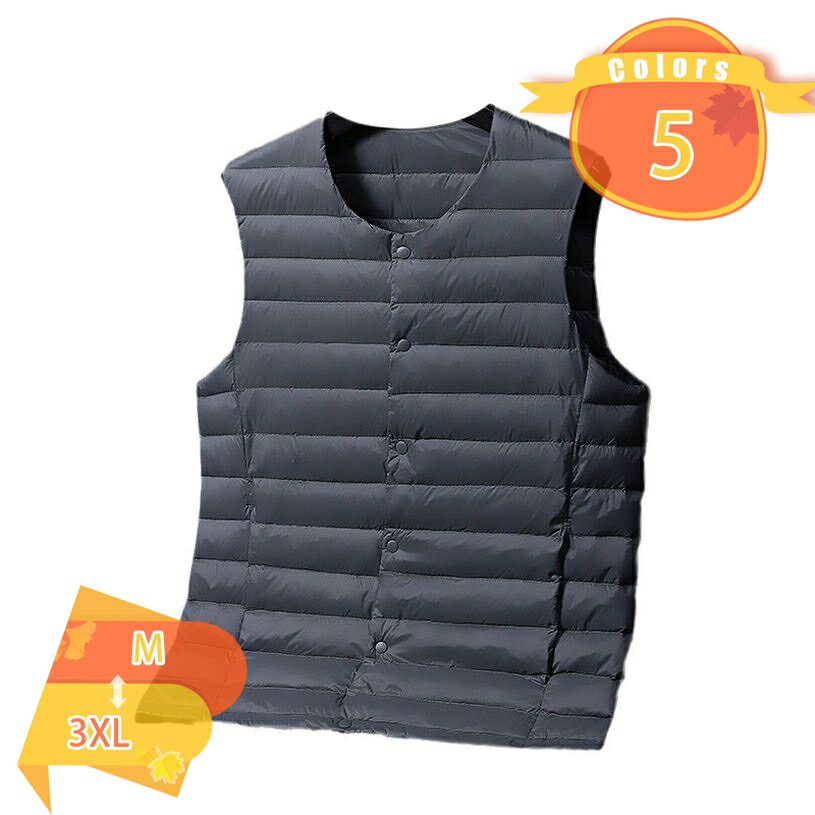ビジネス ダウンベスト メンズ 軽量 秋冬 ベスト 男性 Vネック 無地 シンプル ジャケット ノースリーブ インナーベスト 暖かい 保温 防寒 アウター 袖なし ベーシック カジュアル チョッキ 大きいサイズ fascimo