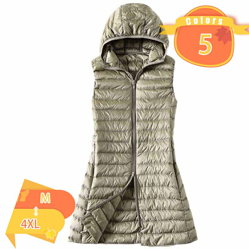 1000円OFFクーポン ダウンベスト レディース 大きいサイズ 軽量 フード付き ダウンベスト ジャケット ベスト インナーダウンベスト ロング丈 ダウンベスト レディース おしゃれ 秋冬 着やせ 暖かい 防寒対策 袖なし 上着 通勤 無地 冬服 fascimo