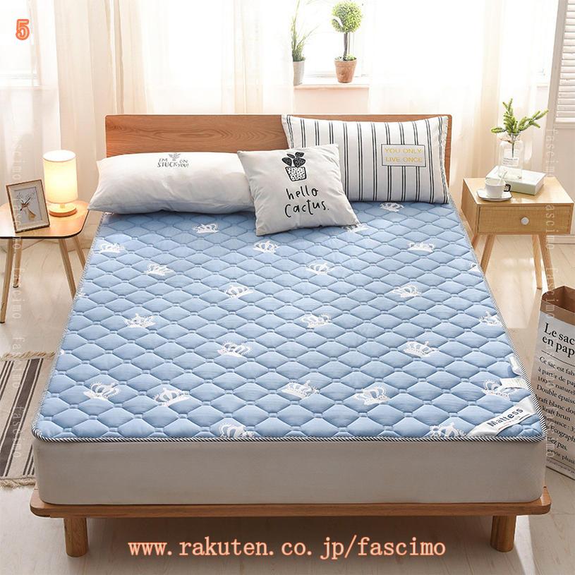 500円OFFクーポン ベッドパッド 洗える 敷き毛布 寝具 秋冬用 吸湿 蓄熱 無地 敷きパッド 綿100% 中綿 綿 肌触りよい しきぱっと ムレにくい 衛生 清潔 防湿 冷え対策 敷パッド 365日使える ソフトマット 寝心地 丸洗いタイプ 折りたたみ式 fascimo [2]
