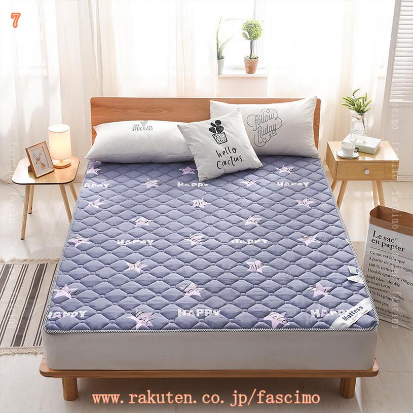 500円OFFクーポン ベッドパッド 洗える 敷き毛布 寝具 秋冬用 吸湿 蓄熱 無地 敷きパッド 綿100% 中綿 綿 肌触りよい しきぱっと ムレにくい 衛生 清潔 防湿 冷え対策 敷パッド 365日使える ソフトマット 寝心地 丸洗いタイプ 折りたたみ式 fascimo [3]