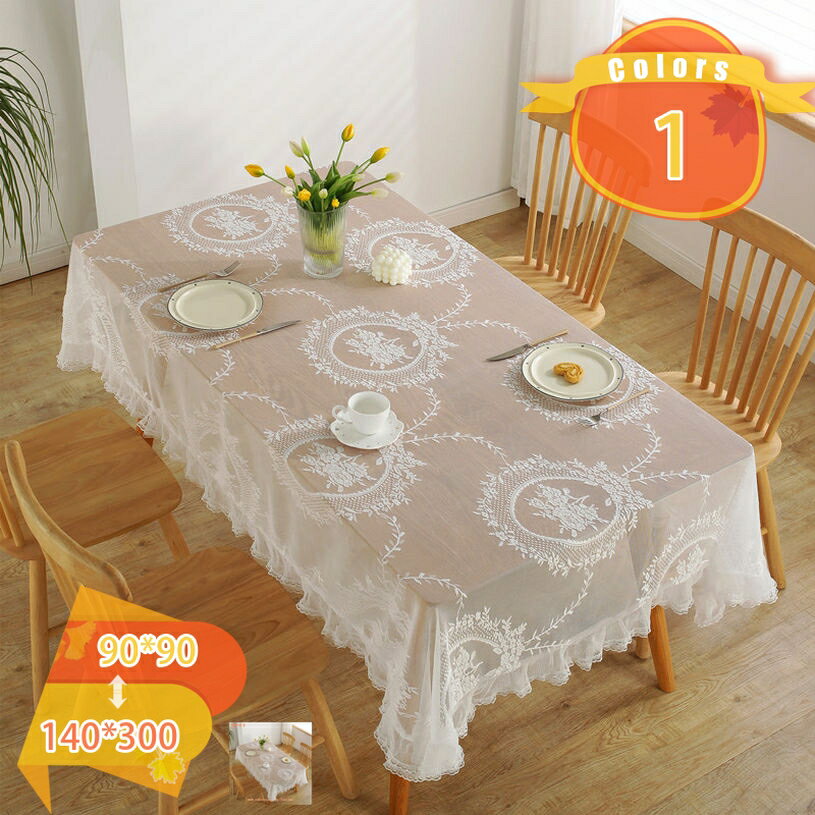 テーブルクロス レース 円形 家具カバー 正方形 花柄 北欧 クリスマス ダイニングテーブルマット 耐熱 防塵 エレガント 長方形テーブルクロス 結婚式 宴会 バレンタイン パーティー 4人掛けテーブル用 北欧風 刺繍レース fascimo