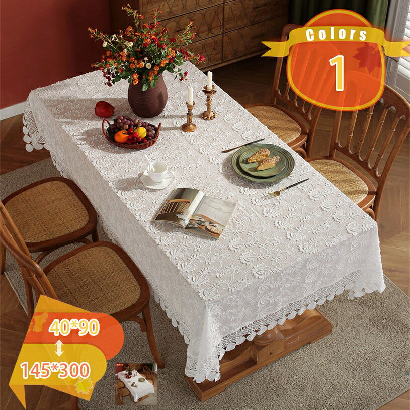 レース刺繍テーブルクロス おしゃれ フランス風 エレガント 正方形 テーブルクロス 長方形 テーブルカバー 防塵 テーブル保護 耐熱 冷蔵庫 マット テレビカバー 撮影道具 卓上飾り用品 結婚式/パーティ/インテリア fascimo