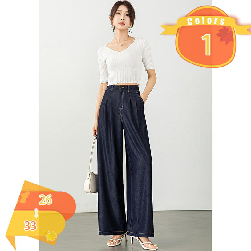 Rakuten - 1000円OFFクーポン ワイドデニム レディース 春夏 薄手 ジーンズ ロングパンツ ゆったり デニムパンツ ワイドパンツ ハイウエスト ジーパン 涼しい カジュアルパンツ fascimo